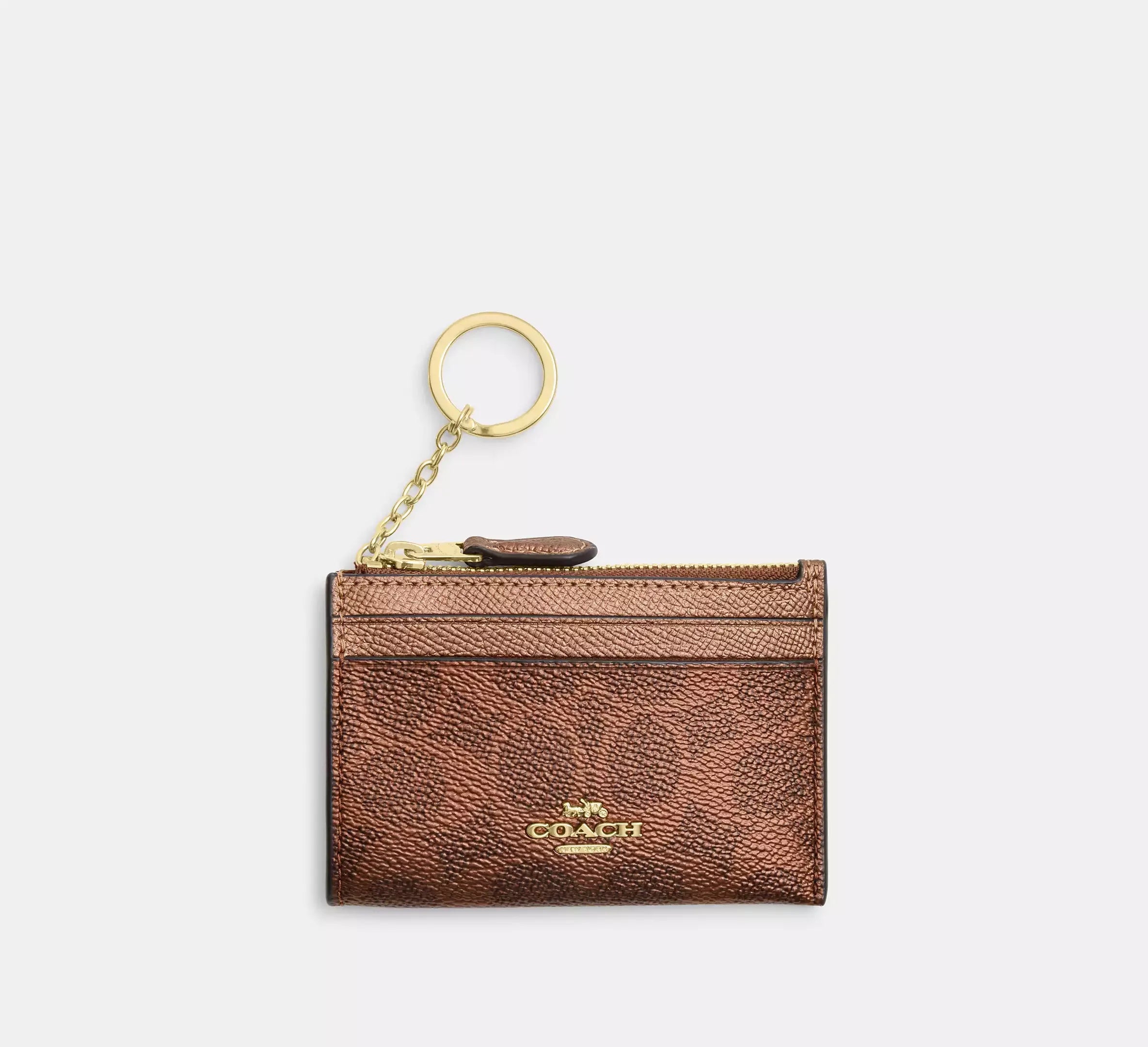 Coach Mini Skinny Id Case In Signature - Im/Brown/Copper - My Suti