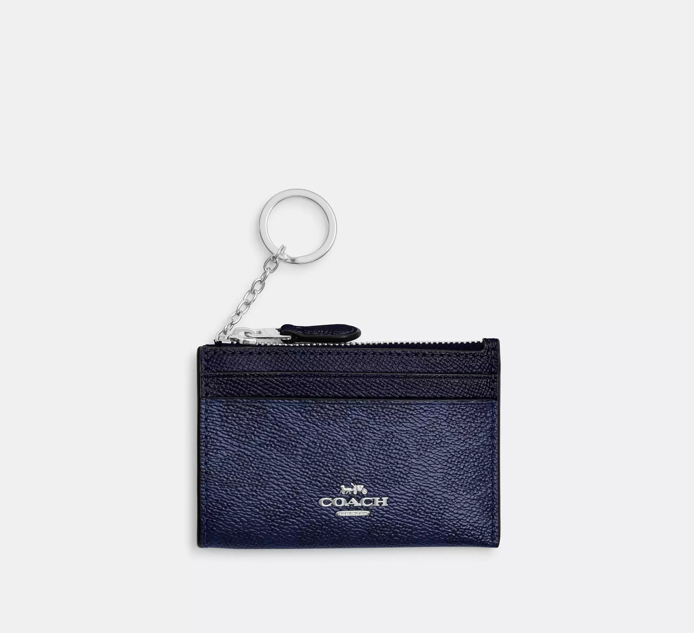 Coach Mini Skinny Id Case In Signature - Sv/Blue/Navy - My Suti