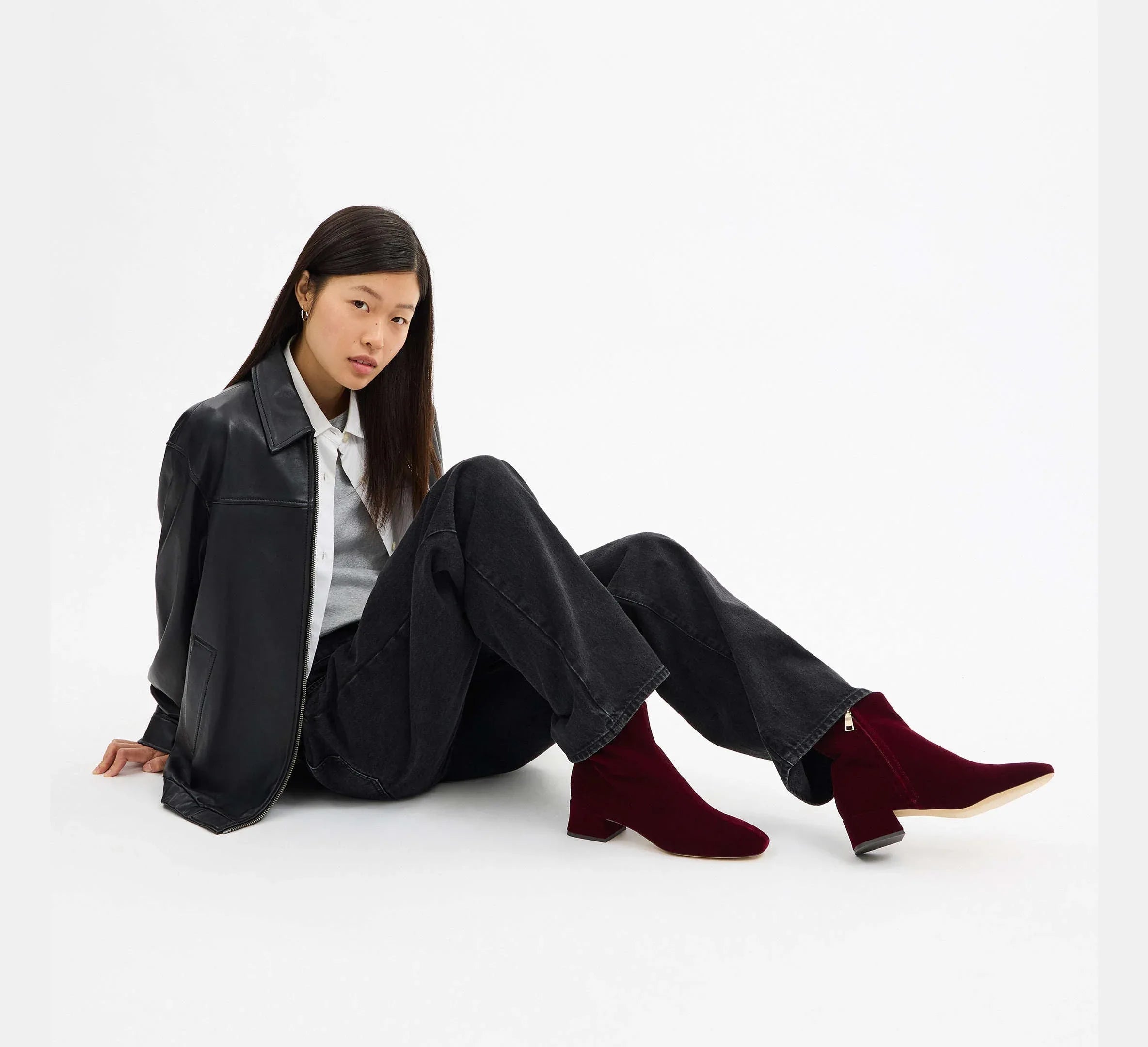 Coach Block Heel Bootie - Burgundy/Merlot - My Suti