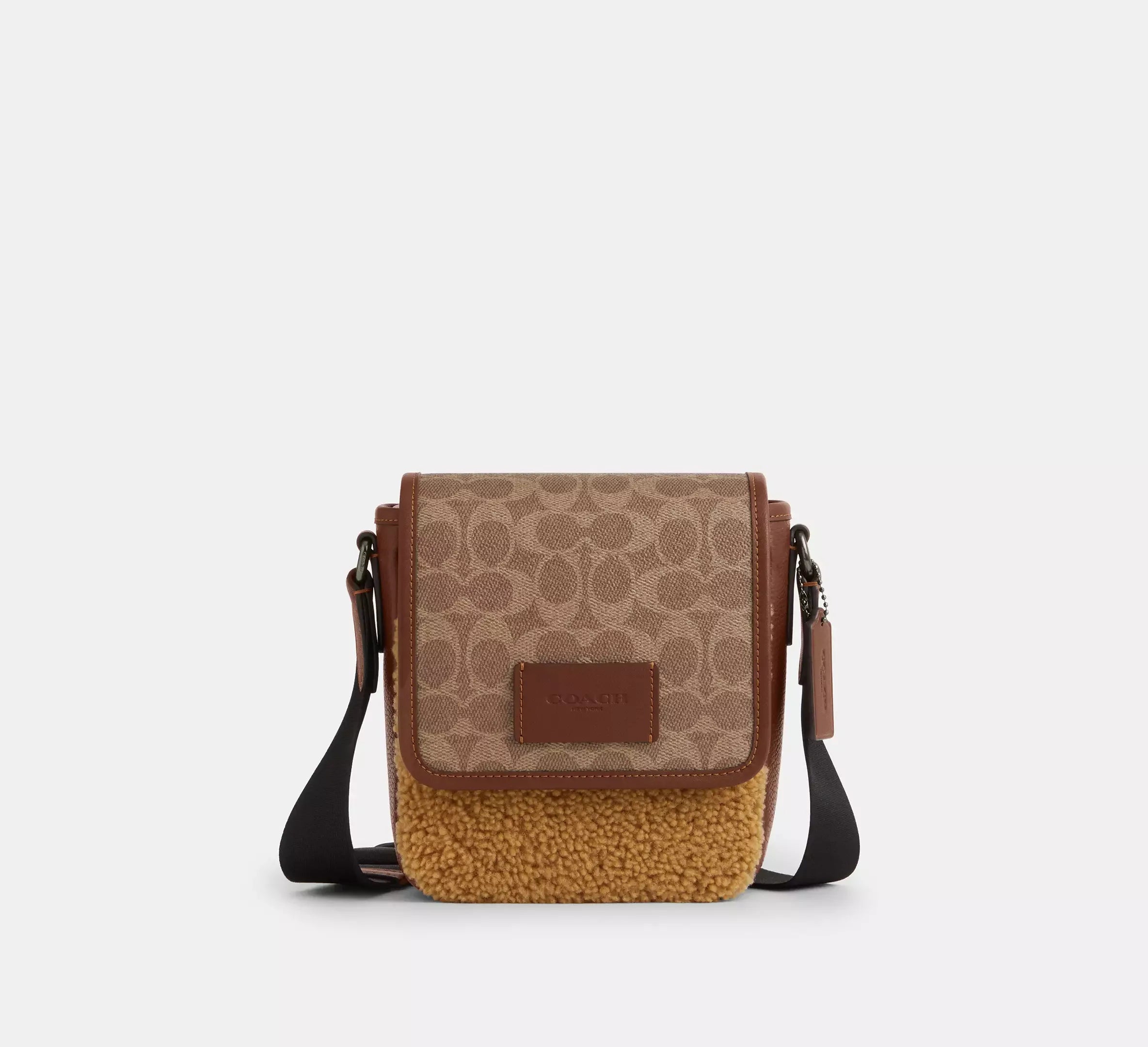 Coach Lucas Crossbody Bag In Signature - Gunmetal/Tan/Vintage Brown - My Suti