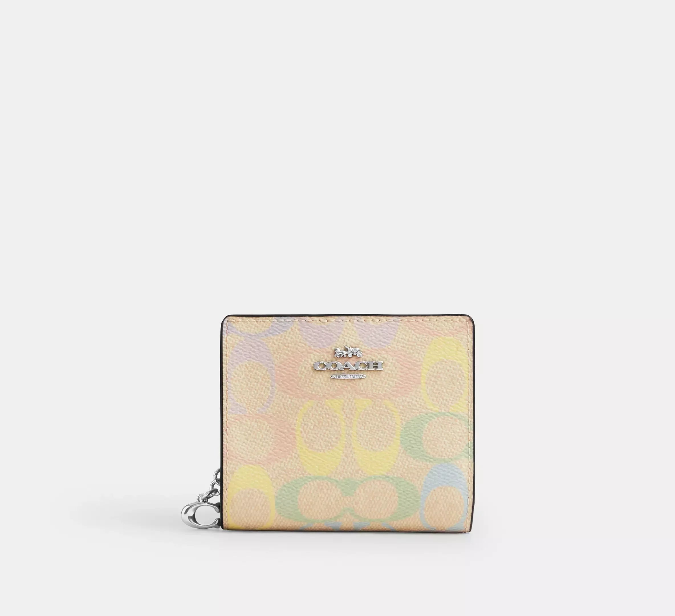 Coach Snap Wallet In Rainbow Signature - Silver - My Suti