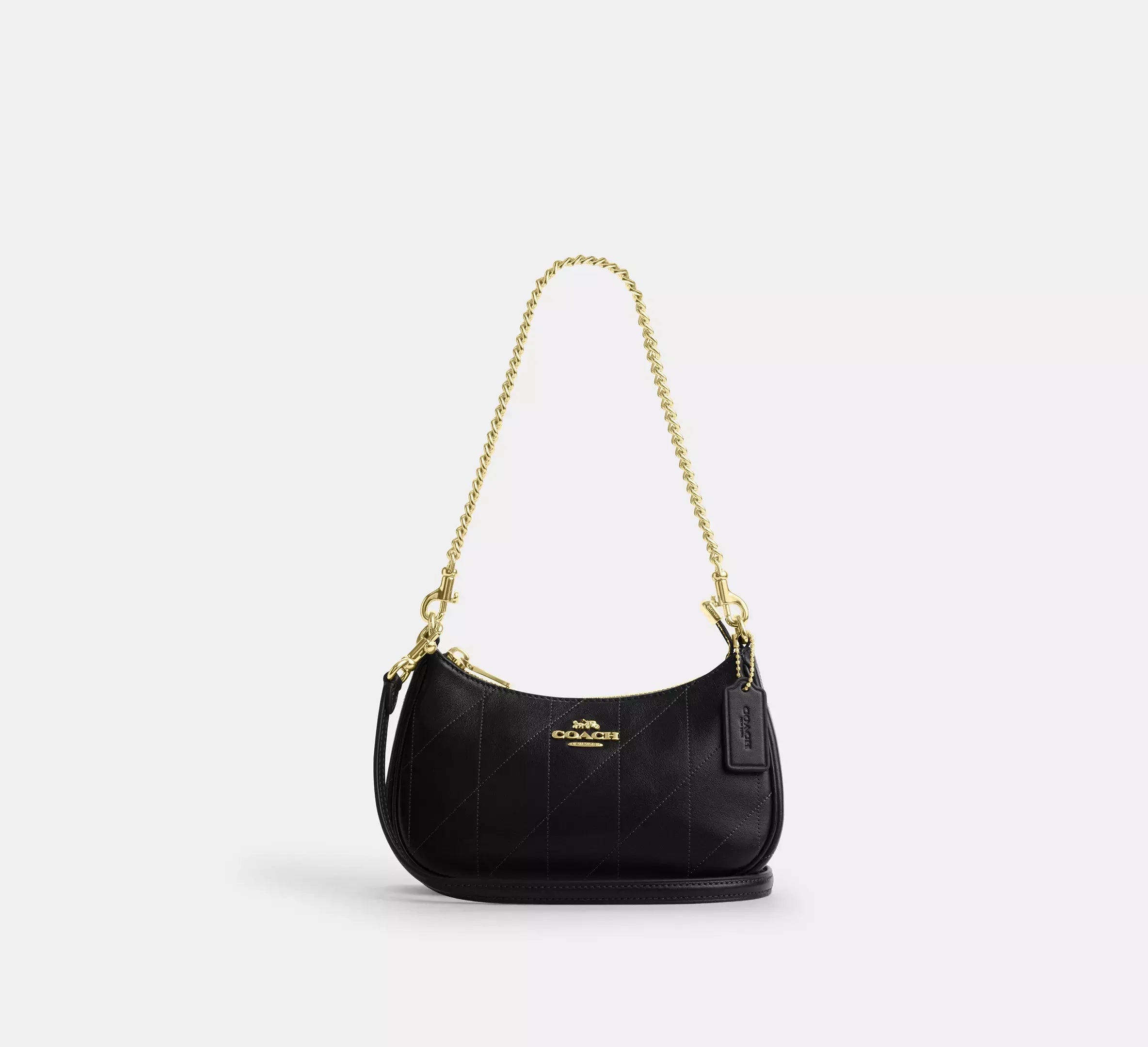 Coach Teri Mini Crossbody Bag With Quilting - Gold/Black - My Suti