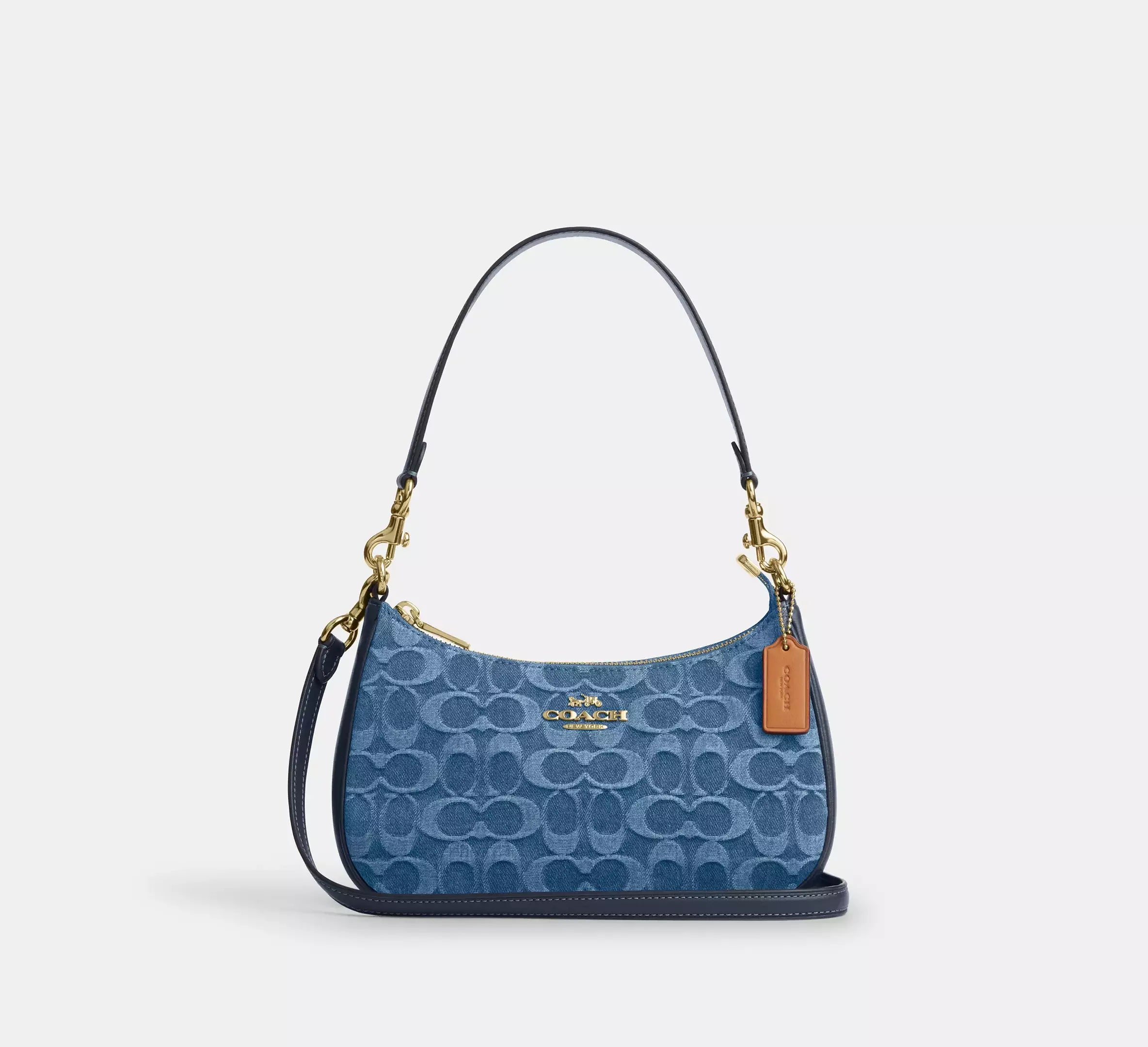 Coach Teri Shoulder Bag In Signature Denim - Gold/Indigo - My Suti