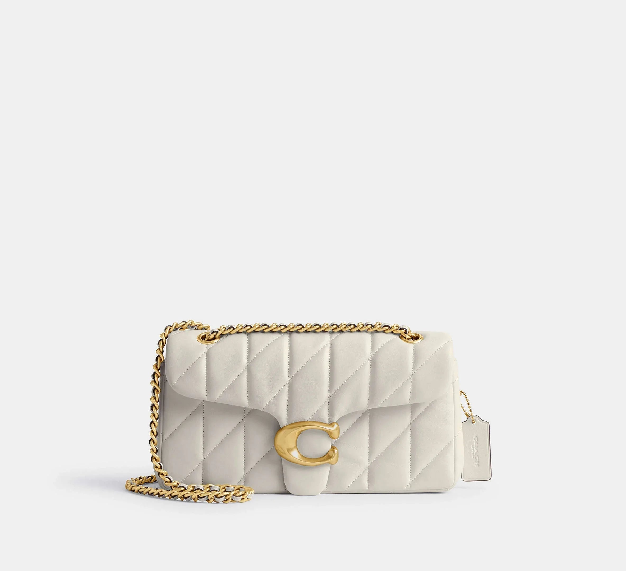 Coach Tabby Shoulder Bag 26 With Quilting - Brass/Chalk - My Suti