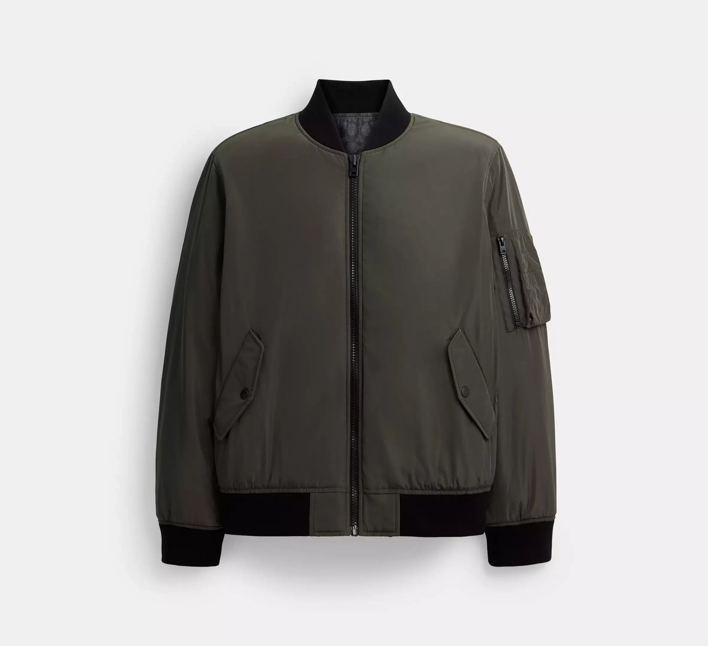 Coach Reversible Ma-1 Jacket In Recycled - Olive/Charcoal Signature - My Suti