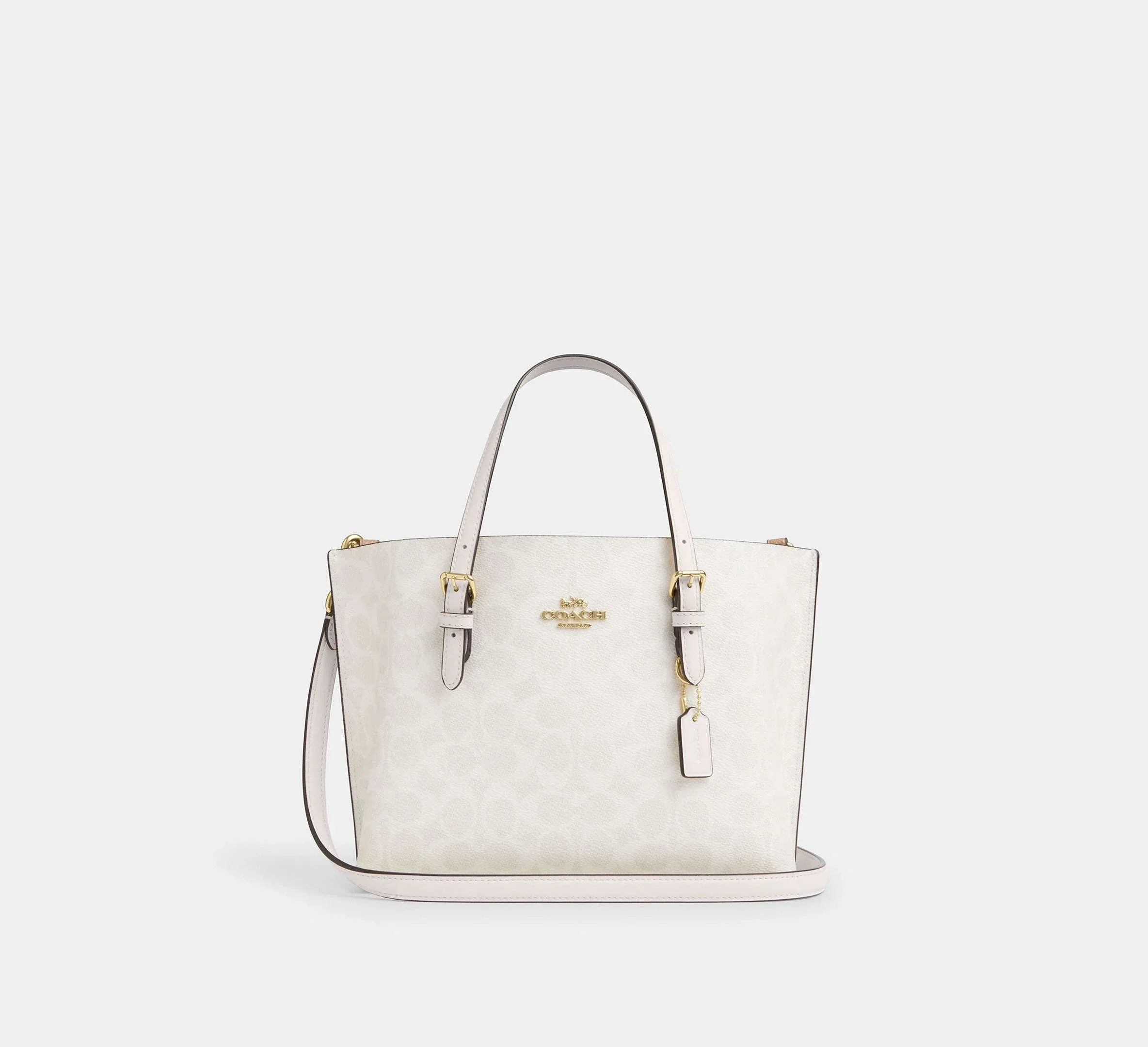 Coach Mollie Tote Bag 25 In Signature - Gold/White/Chalk - My Suti