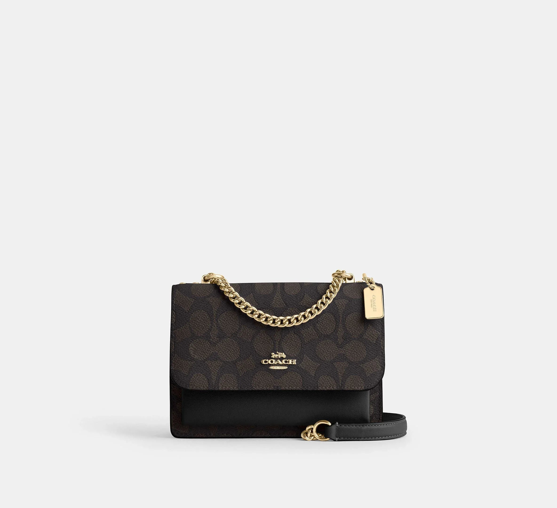 Coach Mini Klare Crossbody Bag In Signature - Gold/Walnut/Black - My Suti