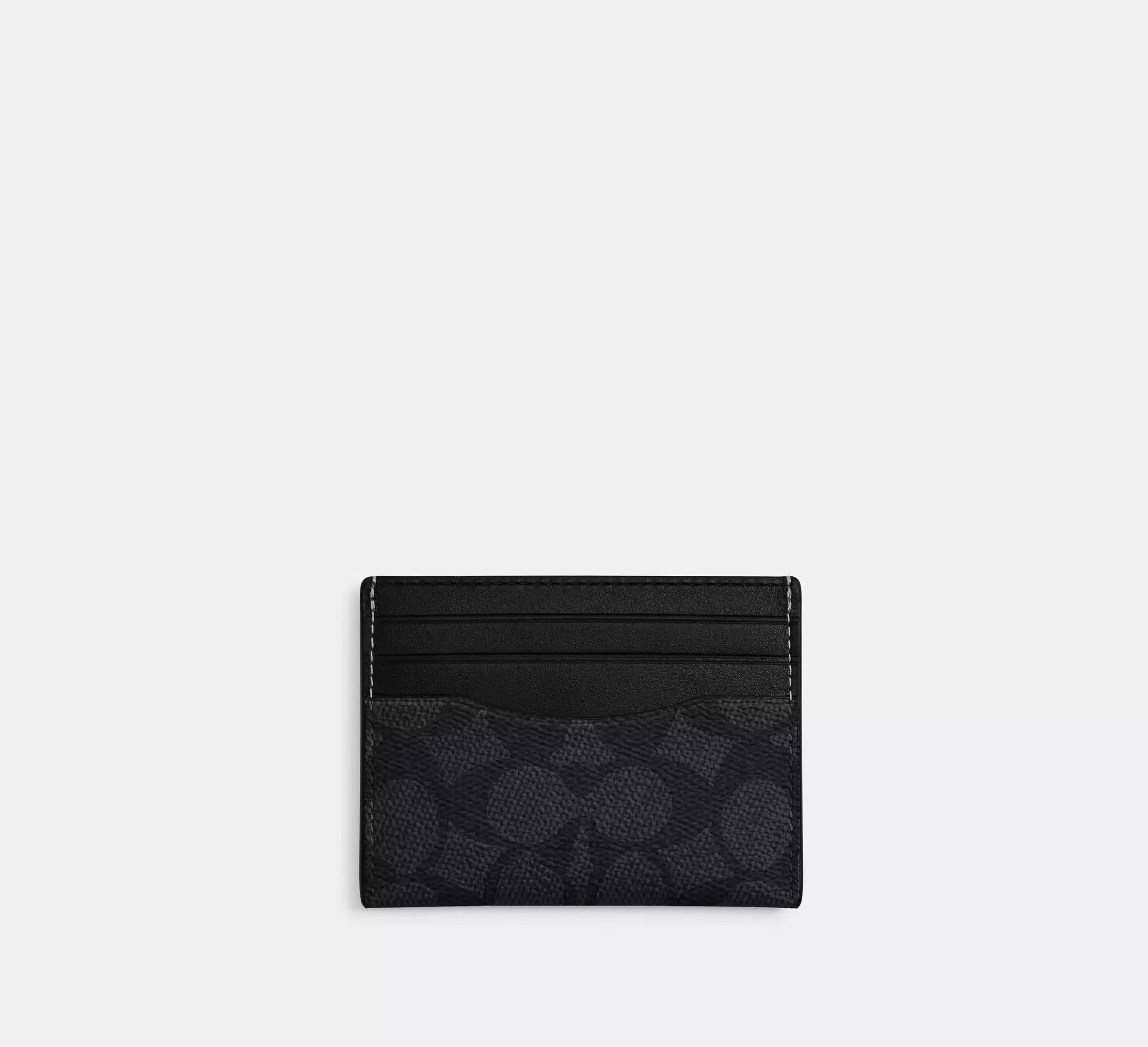 Coach Slim Id Card Case In Signature - Charcoal - My Suti