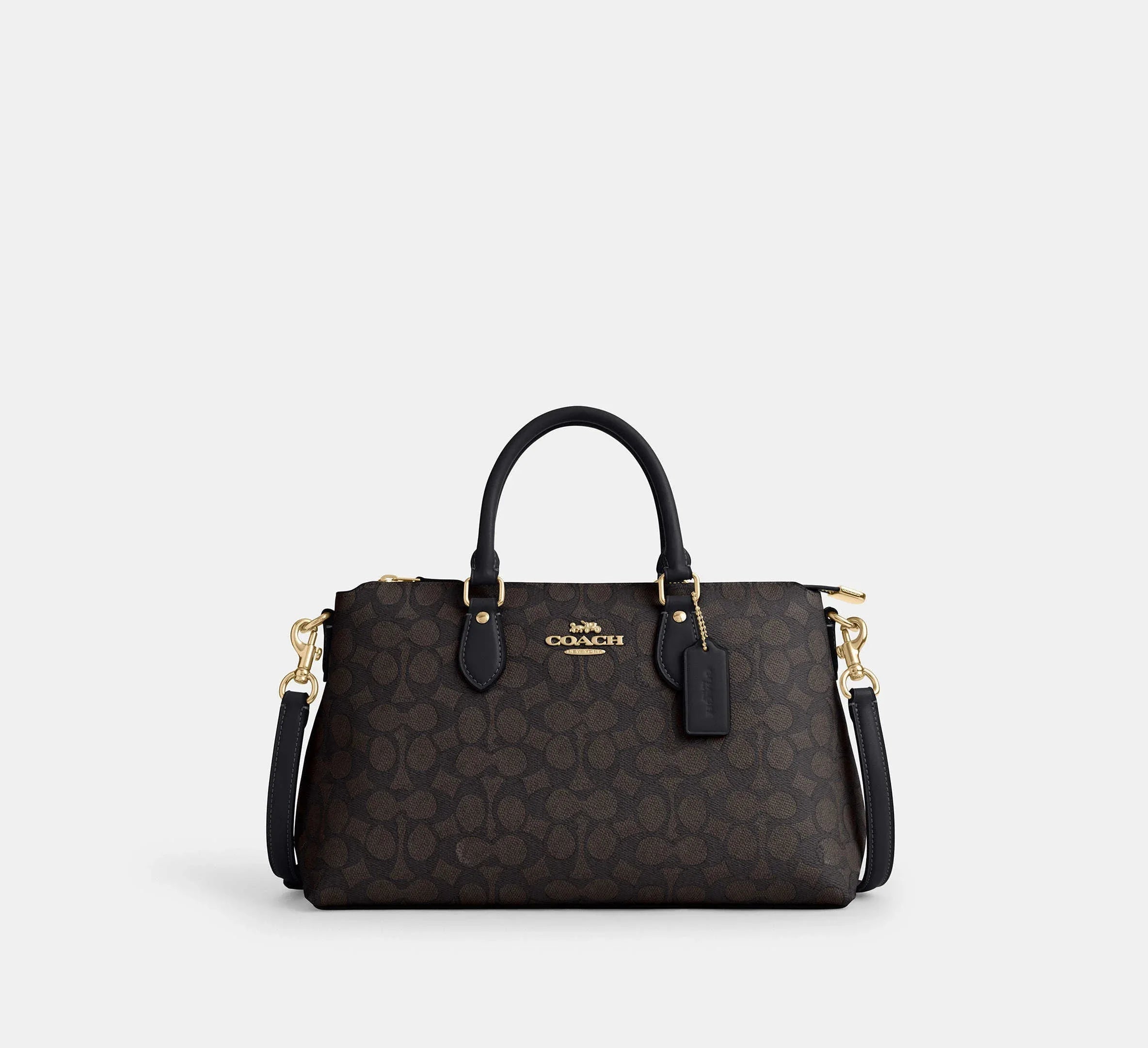 Coach Georgia Satchel Bag In Signature - Gold/Walnut/Black - My Suti