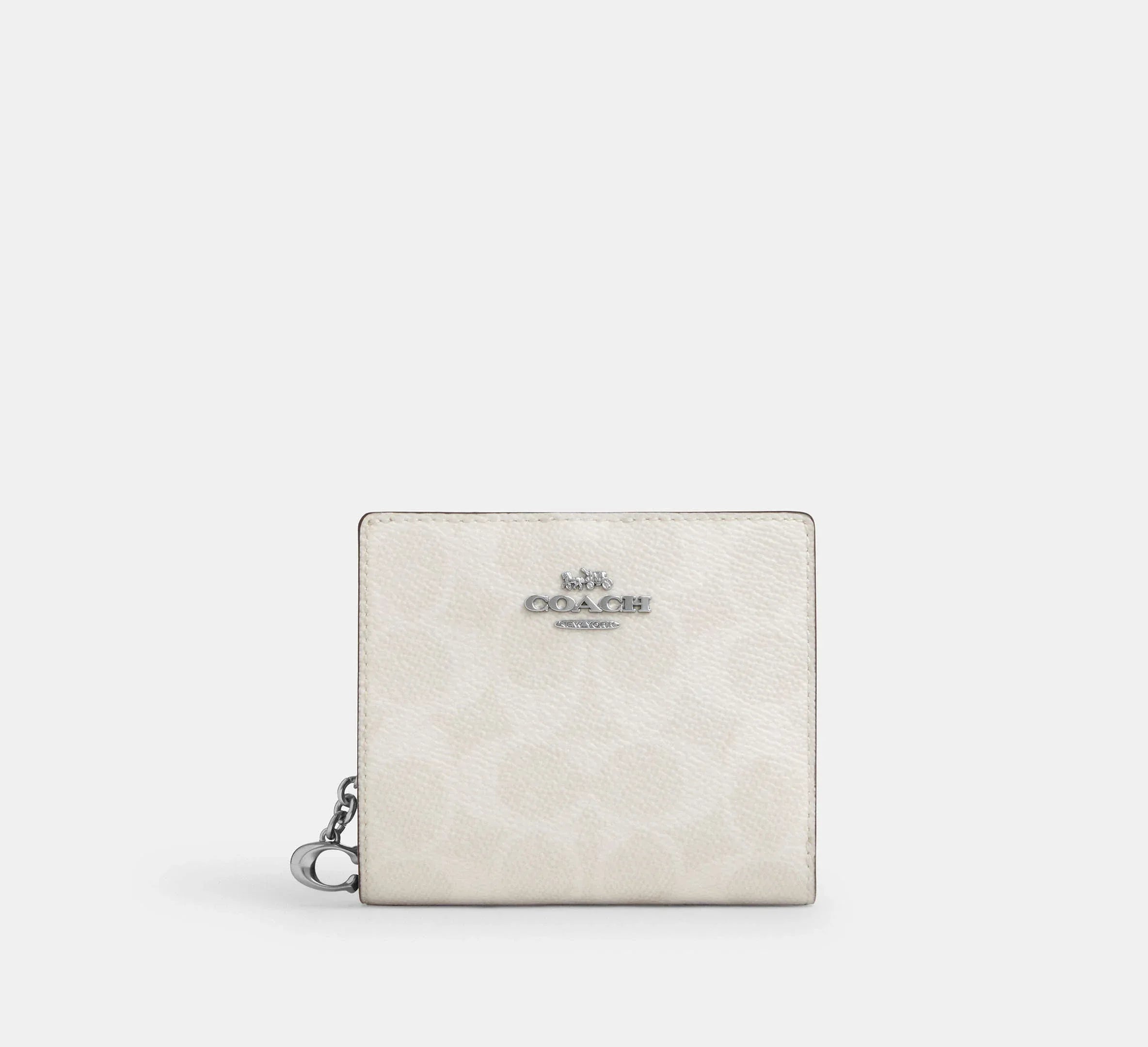 Coach Snap Wallet In Signature - Sv/White/Chalk - My Suti