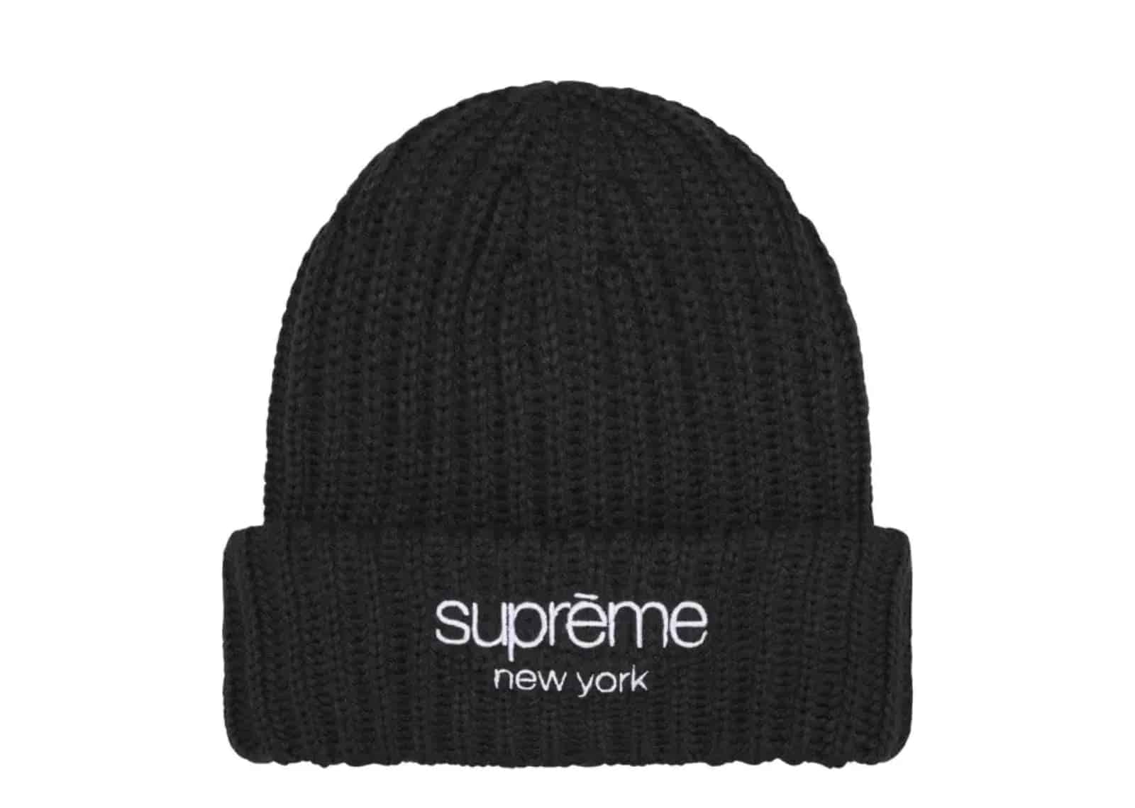 Supreme Chunky Rib Classic Logo Beanie Black - My Suti