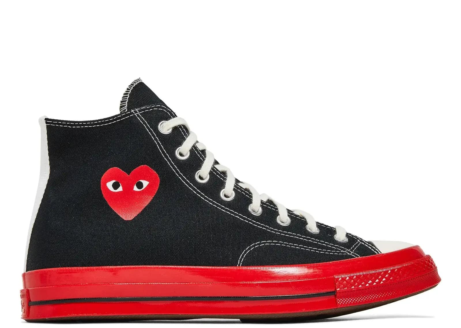 Converse Chuck Taylor All Star 70 Hi Comme Des Garcons Play Black Red Midsole - My Suti