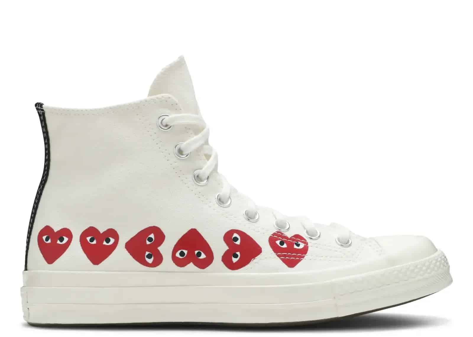 Converse Chuck Taylor All Star 70 Hi Comme Des Garcons PLAY Multi-Heart White - My Suti