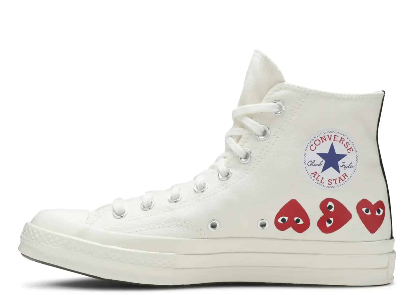 Converse Chuck Taylor All Star 70 Hi Comme Des Garcons PLAY Multi-Heart White - My Suti