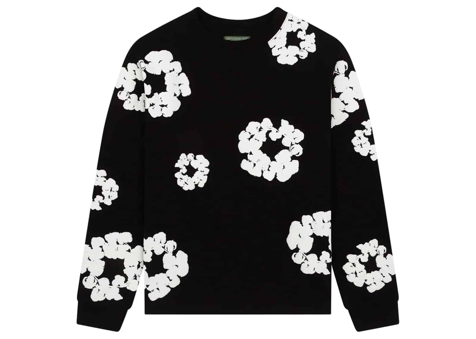 Denim Tears Long Sleeve Cotton Wreath T-shirt Black - My Suti