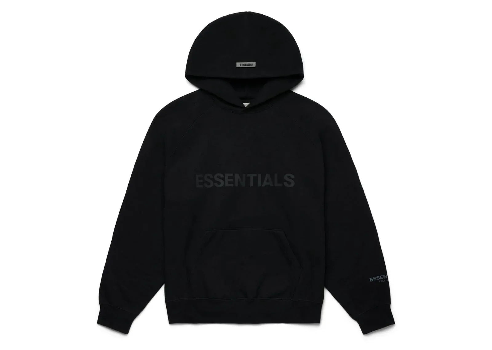 Fear of God Essentials Pullover Hoodie Applique Logo Dark Slate Stretch Limo Black - My Suti