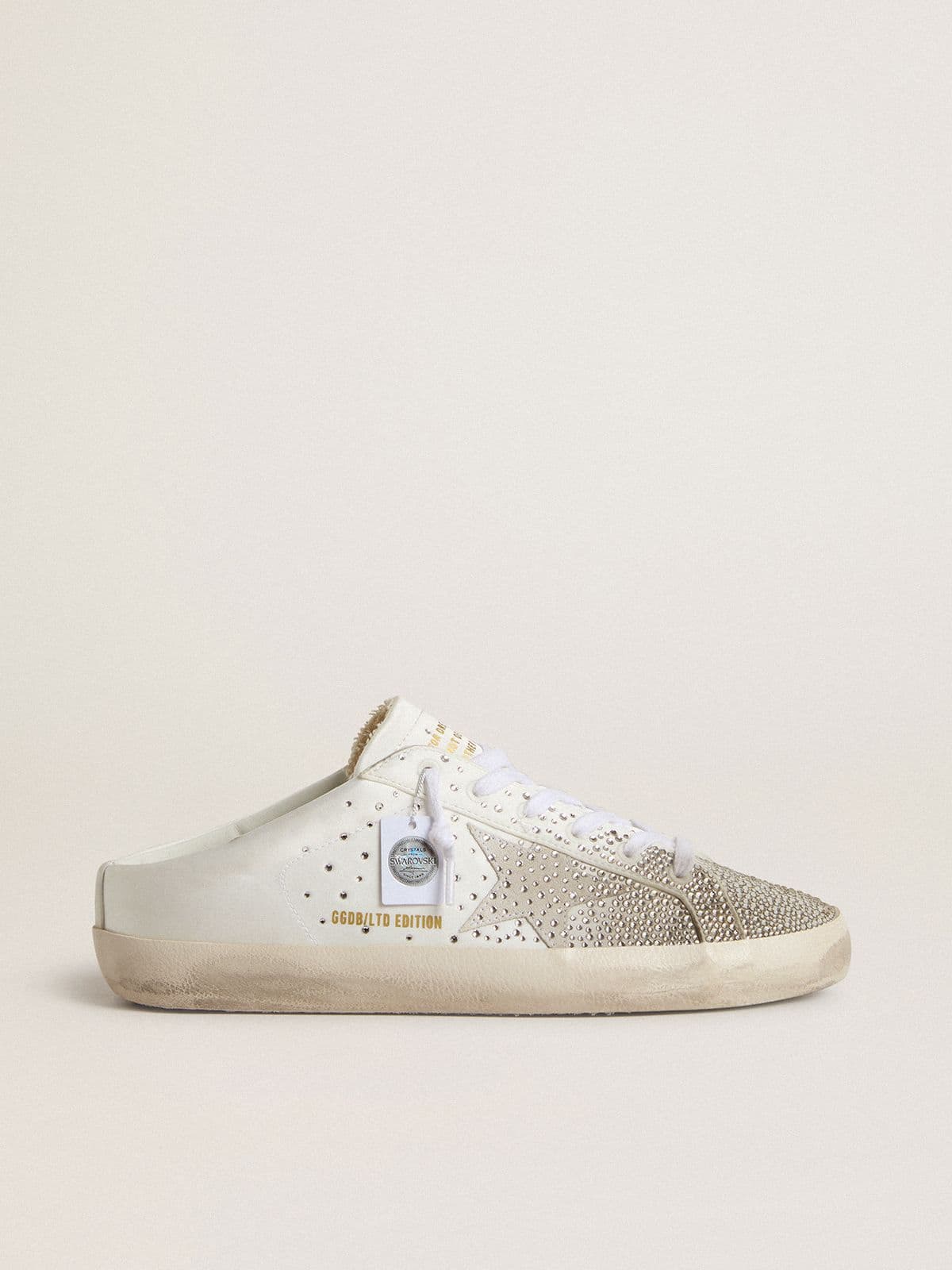 Golden Goose Women’s Super-Star Sabot Ltd With Gray Suede Star And Swarovski Crystals - Görsel 1