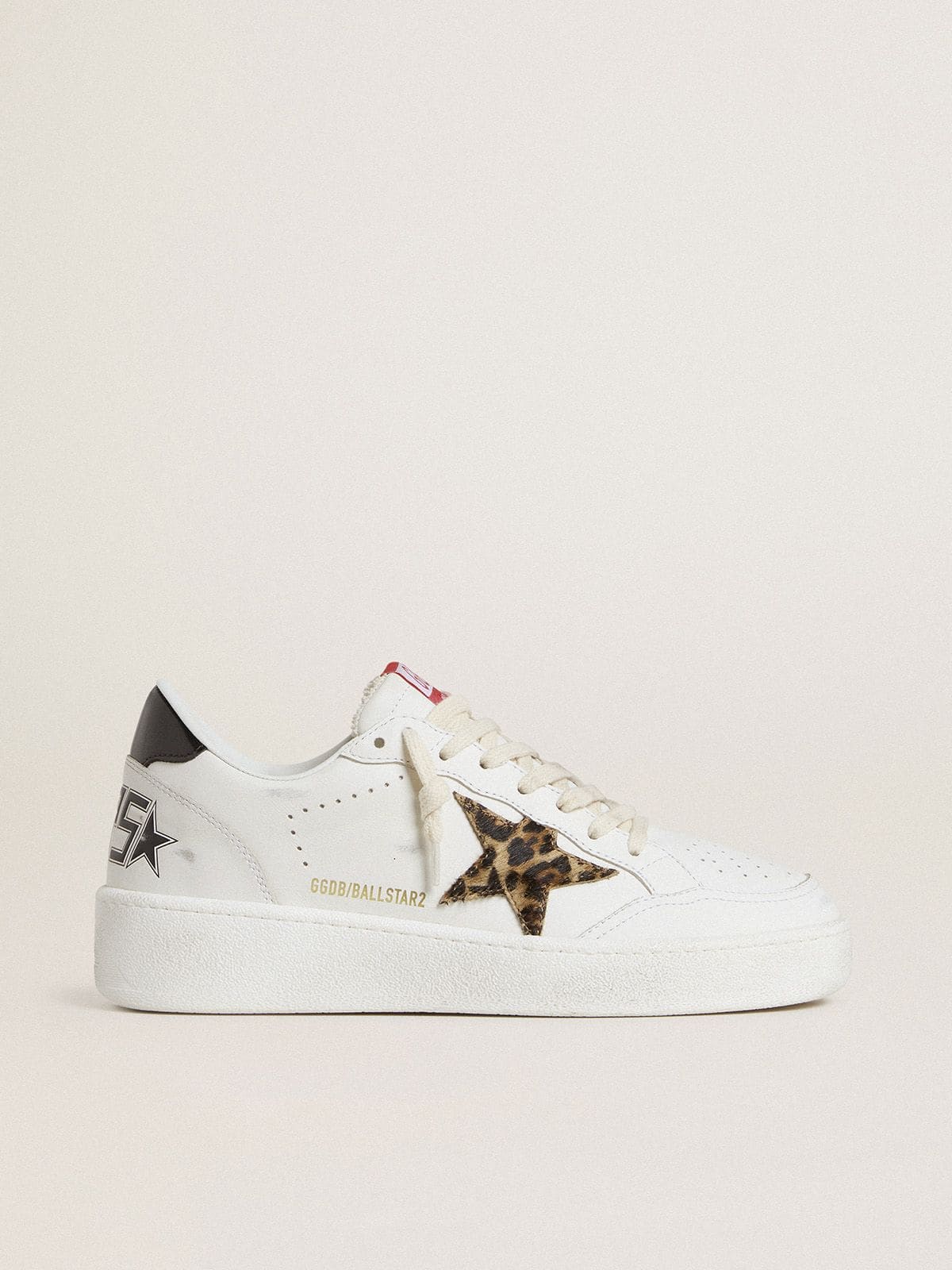 Golden Goose Ball Star With Leopard Pony Skin Star And Black Laminated Leather Heel Tab - Görsel 1