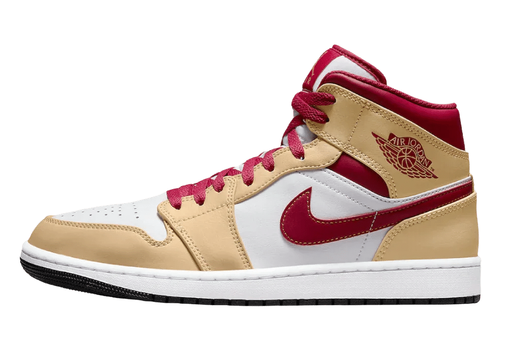 Nike Air Jordan 1 Mid Beige White Red - My Suti