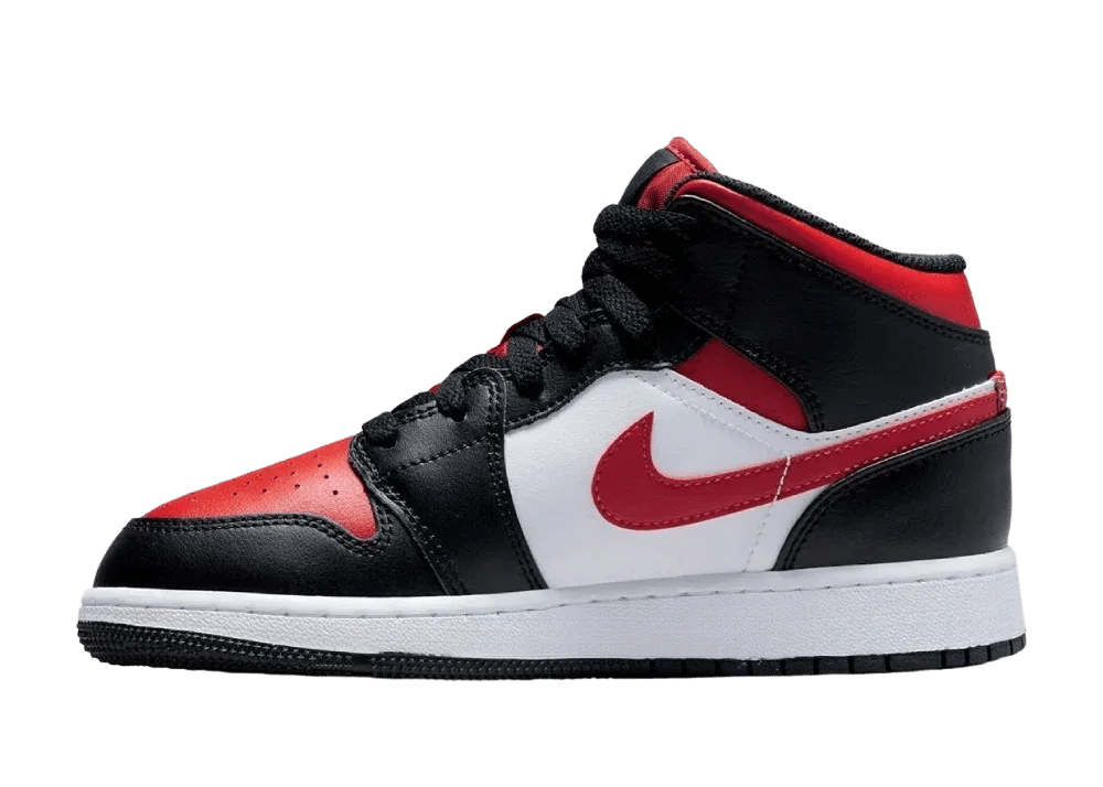 Nike Air Jordan 1 Mid Black Fire Red (GS) - My Suti