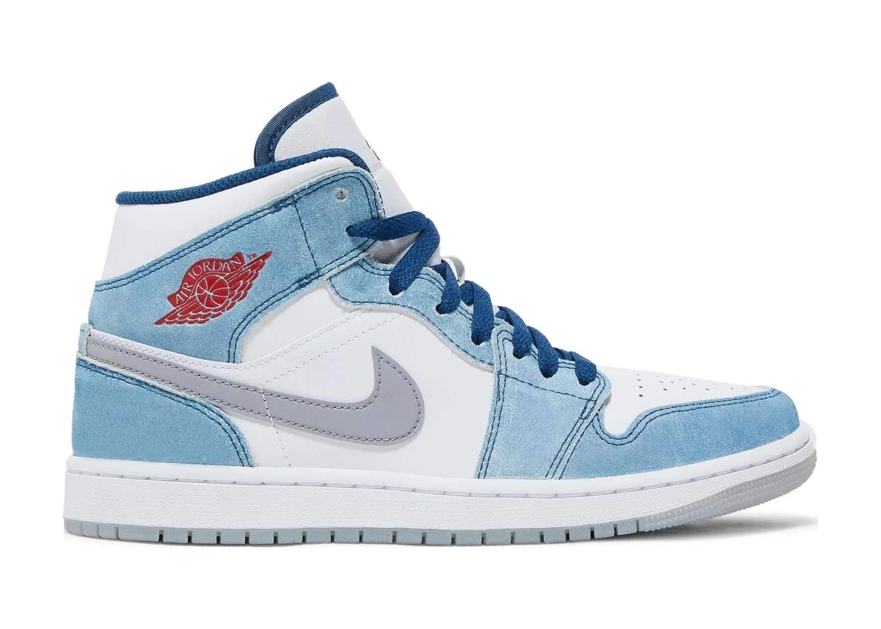 Nike Air Jordan 1 Mid French Blue Fire Red - My Suti