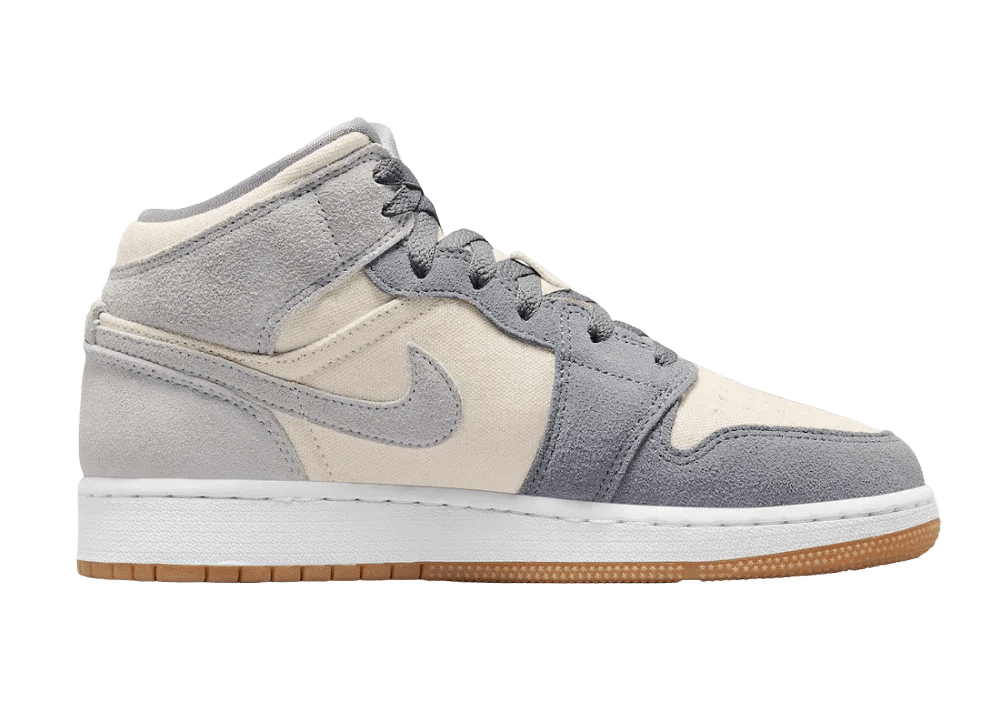 Nike Air Jordan 1 Mid SE Coconut Milk Particle Grey (GS) - My Suti