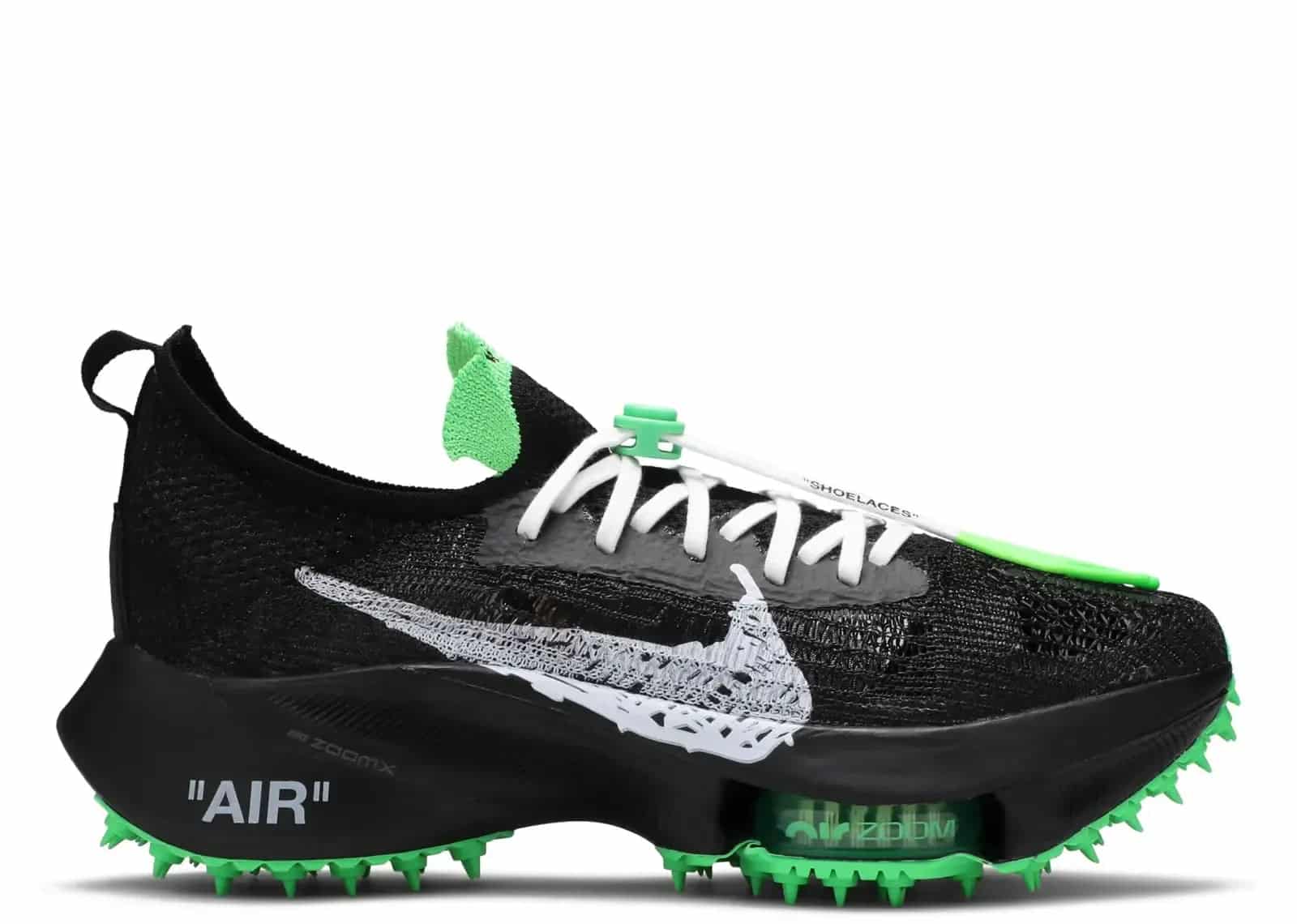 Nike Air Zoom Tempo Next Flyknit Off-White Black Scream Green - My Suti Nike Air Zoom Tempo Next Flyknit Off-White Black Scream Green - My Suti