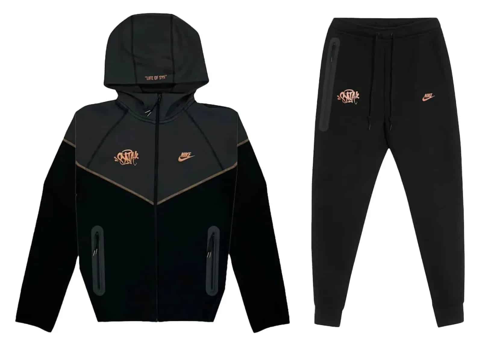 Nike Sportswear x Central Cee Tech Fleece Hoodie & Joggers Set Black - My Suti